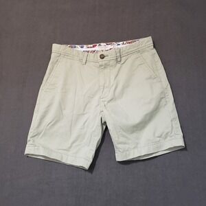 Denim & Flower Shorts Mens 30 Green Chino Ricky Singh Flat Front Stretch Cotton